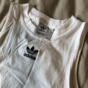 Amazing Condition White and Black Adidas Racer-tank